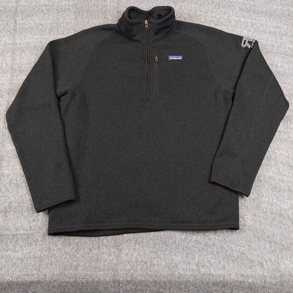 Patagonia Better Sweater Mens Large Black 1/4 Zip Fleece Pullover Embroidered - Picture 3 of 9